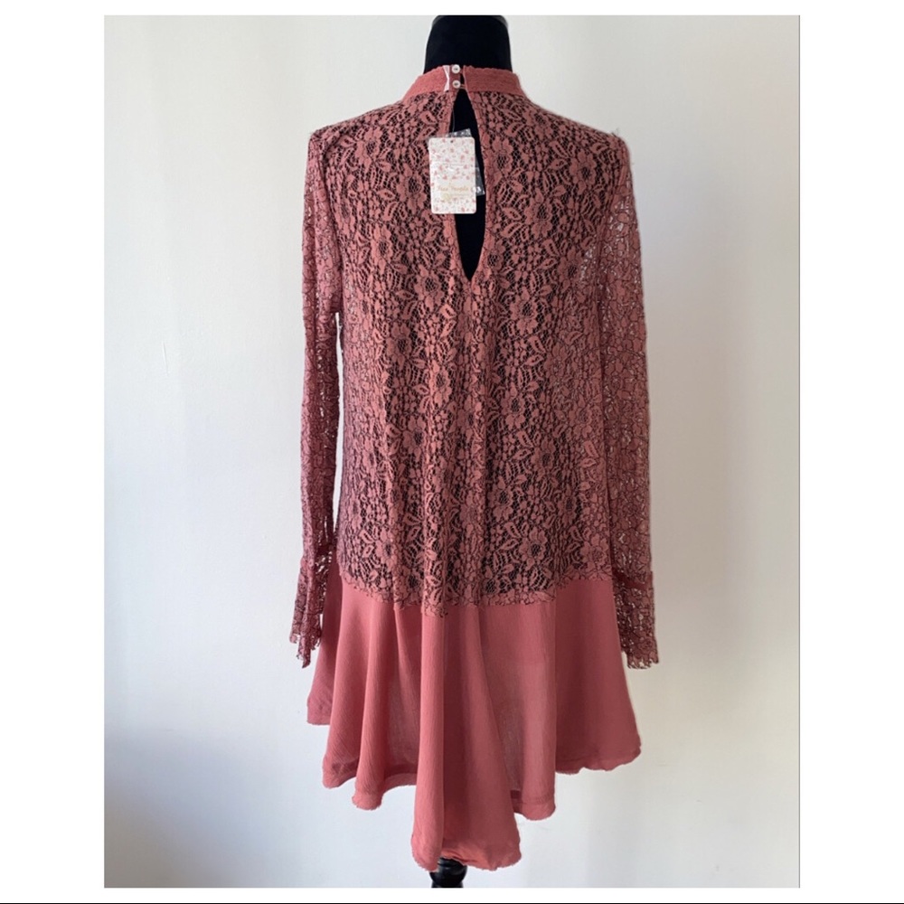 FREE PEOPLE LACE TUNIC MINI DRESS - Picture 6 of 8